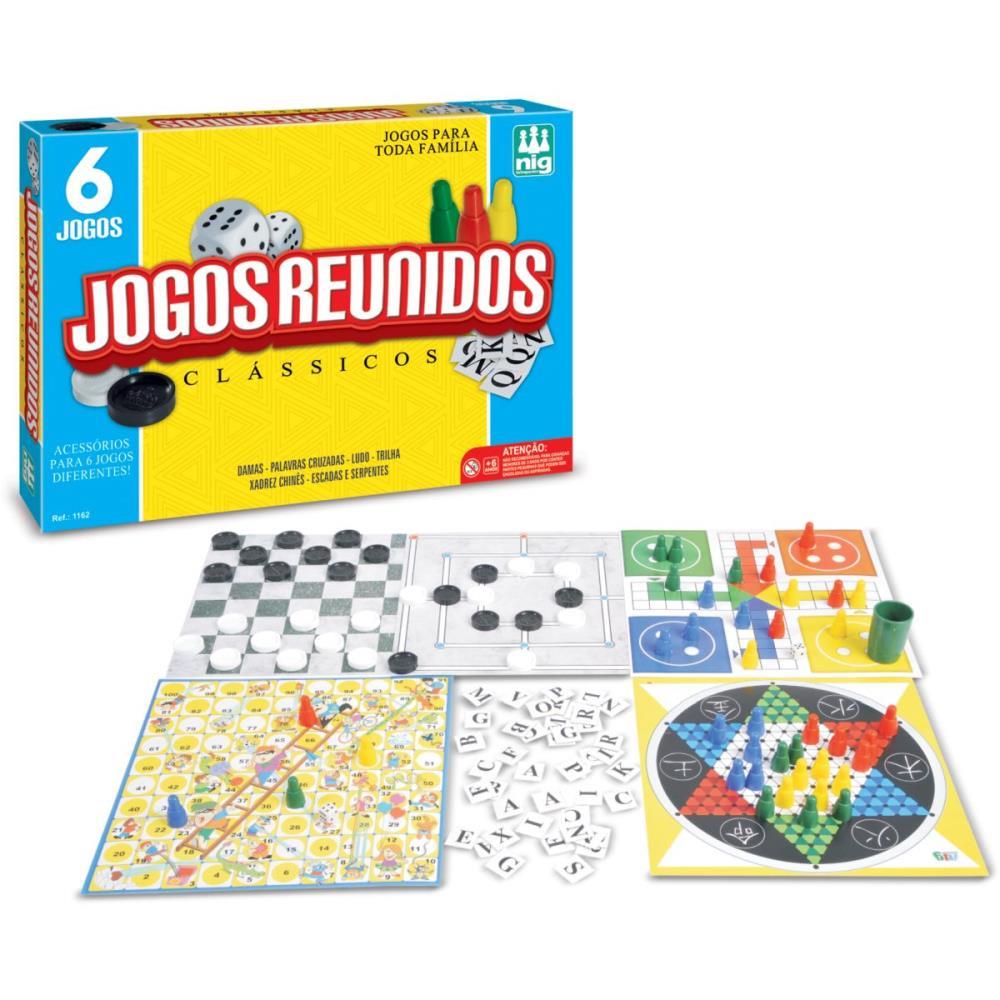 JOGO DE TABULEIRO SUPER JOGOS REUNIDOS 6EM1 BRINQUEDOS NIG UNIDADE