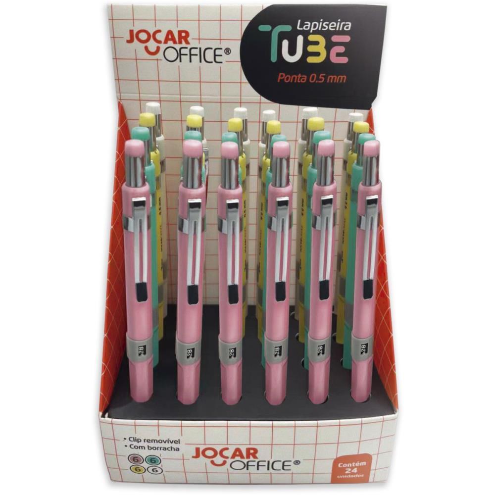 LAPISEIRA 0.5MM TUBE METAL C/GRAF/BORRACHA 4CO LEONORA DP.C/24