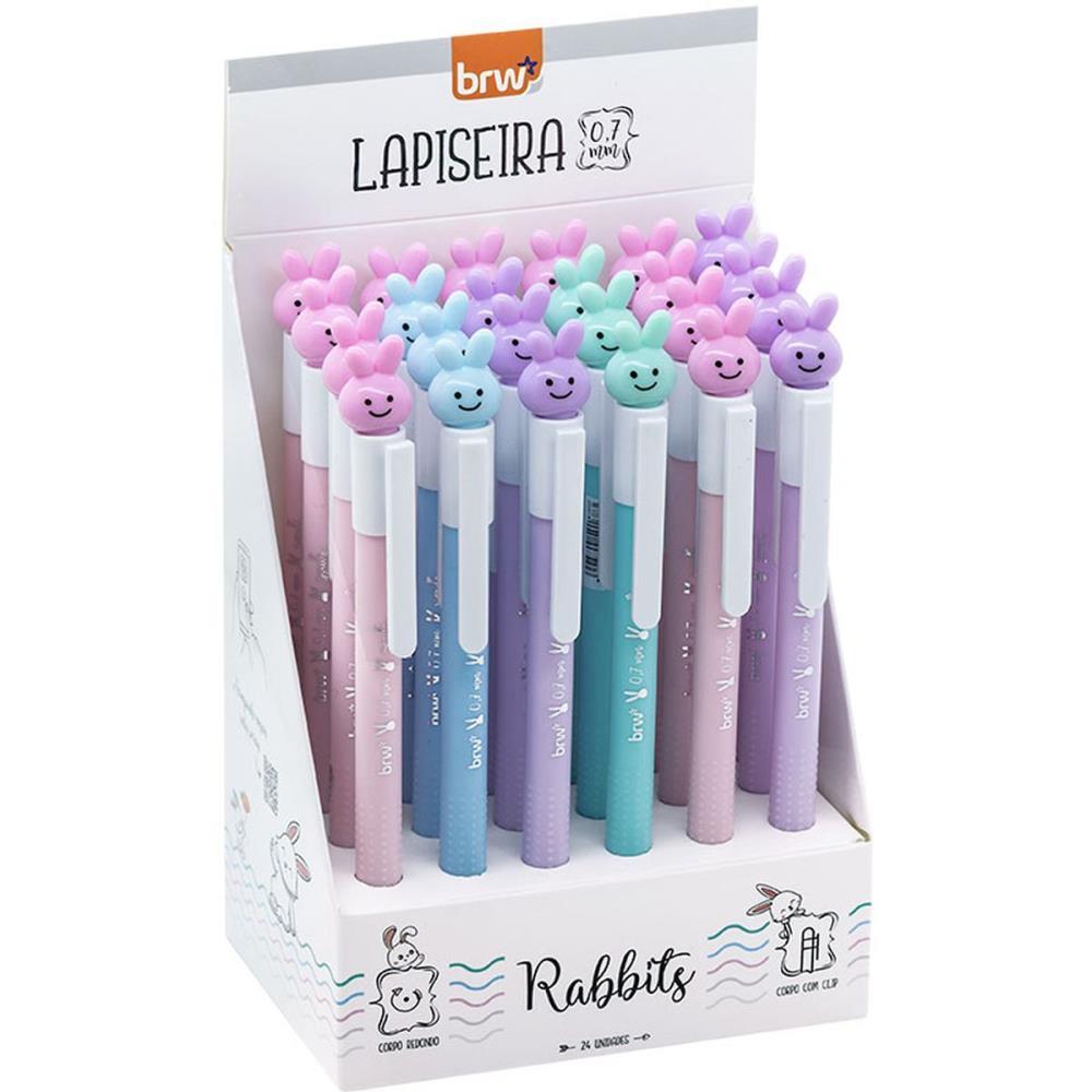 LAPISEIRA 0.7MM PLASTICA RABBITS 4 CORES SORT BRW DP.C/24