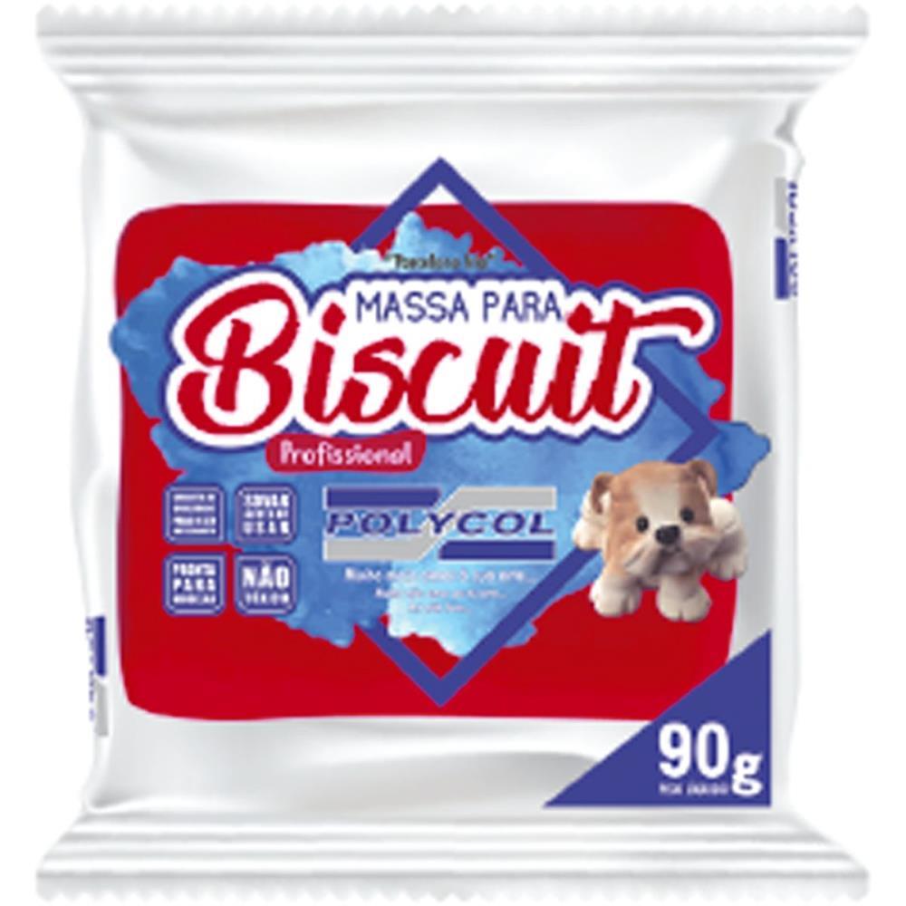 MASSA DE PORCELANA FRIA BISCUIT 90G VERMELHO INTENSO POLYCOL CX.C/12