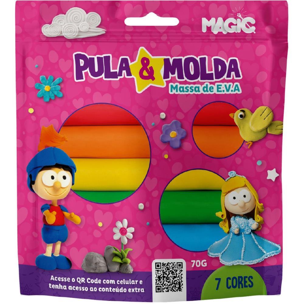 MASSA PARA MODELAR CRIATIVA PRINCESA 7CORES 70G PULA E MOL MAGIC KIDS UNIDADE