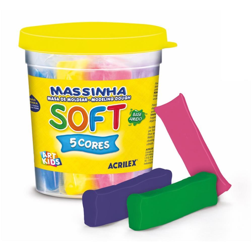 MASSA PARA MODELAR SOFT 325G C/05 CORES ACRILEX CX./06