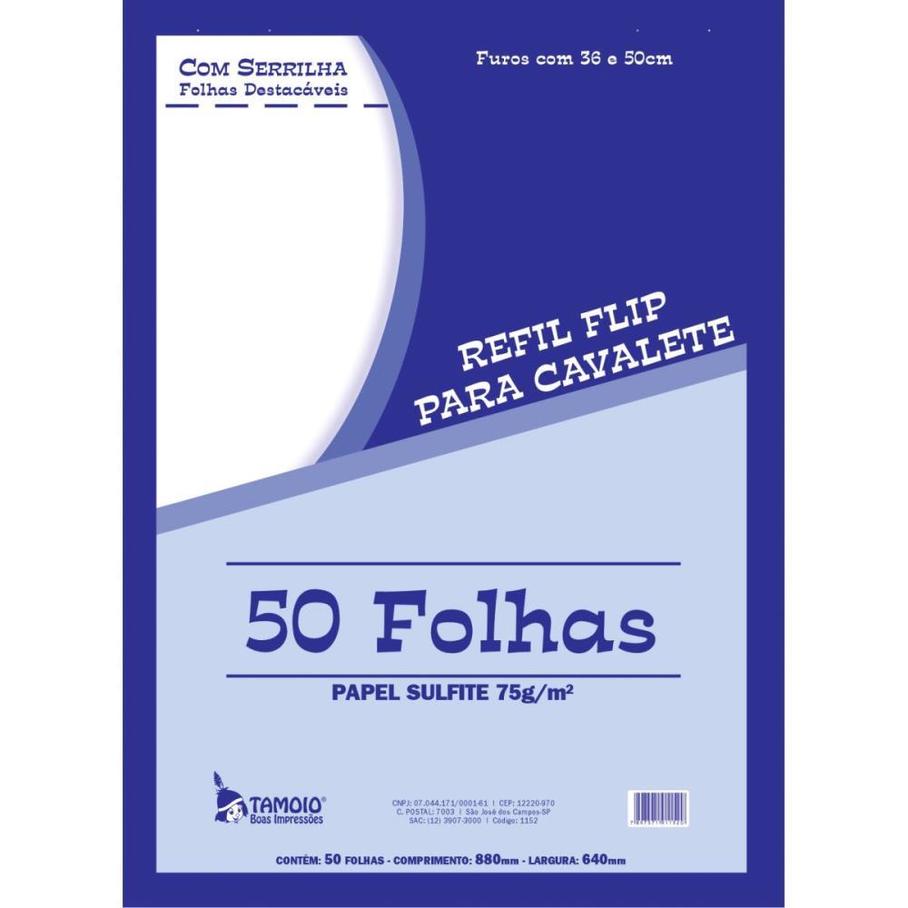 PAPEL PARA FLIP-CHART SERRILHADO 64X88CM 75G. 50FLS. TAMOIO UNIDADE