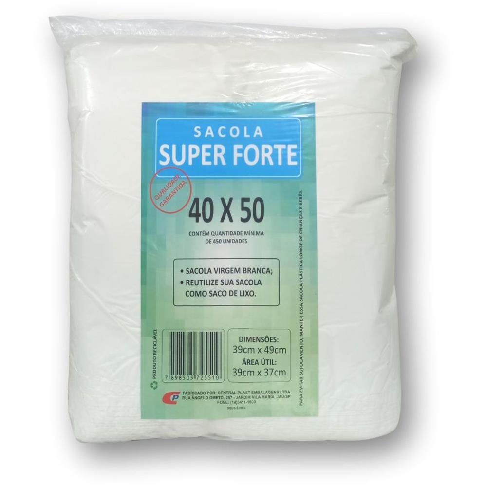 SACOLA PLASTICA 40X50 C/350 UNIDADES REFORCADA CENTRAL PLAST PACOTE