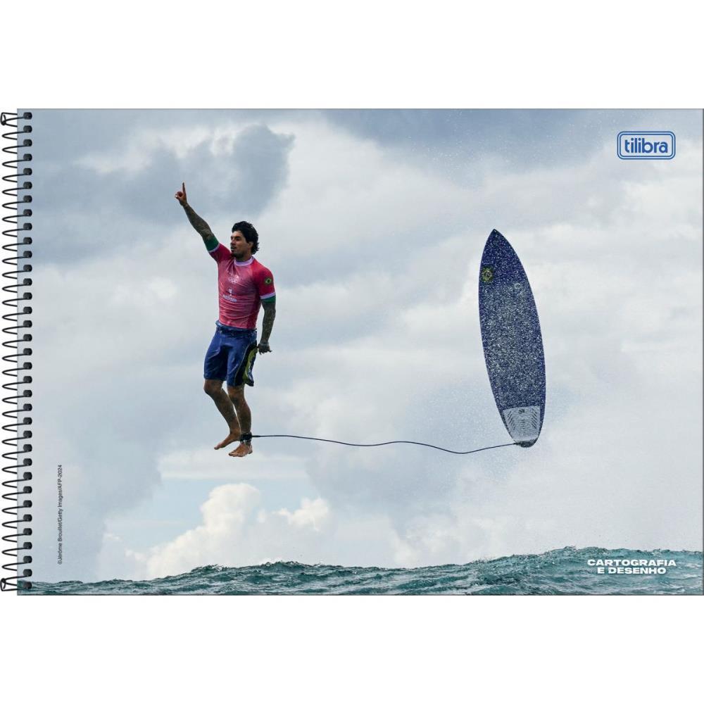 CADERNO DESENHO UNIV CAPA DURA GABRIEL MEDINA 80FLS ESPIRAL TILIBRA PCT.C/04