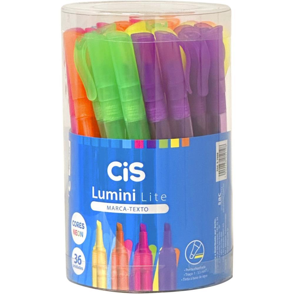 CANETA MARCA TEXTO CIS LUMINI LITE 36 CORES NEON SERTIC POTE-36