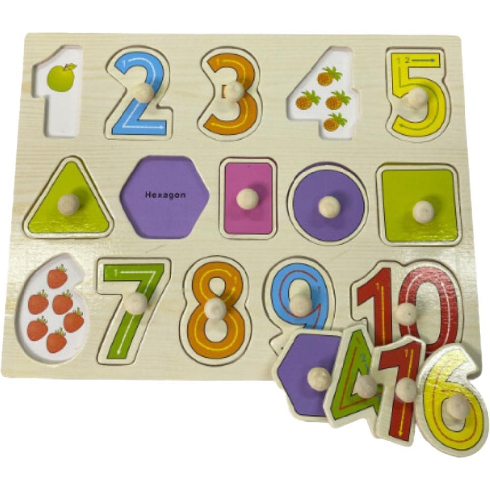 BRINQUEDO PEDAGOGICO MADEIRA ENCAIXE DIVERTIDO NUMEROS TOY MIX UNIDADE