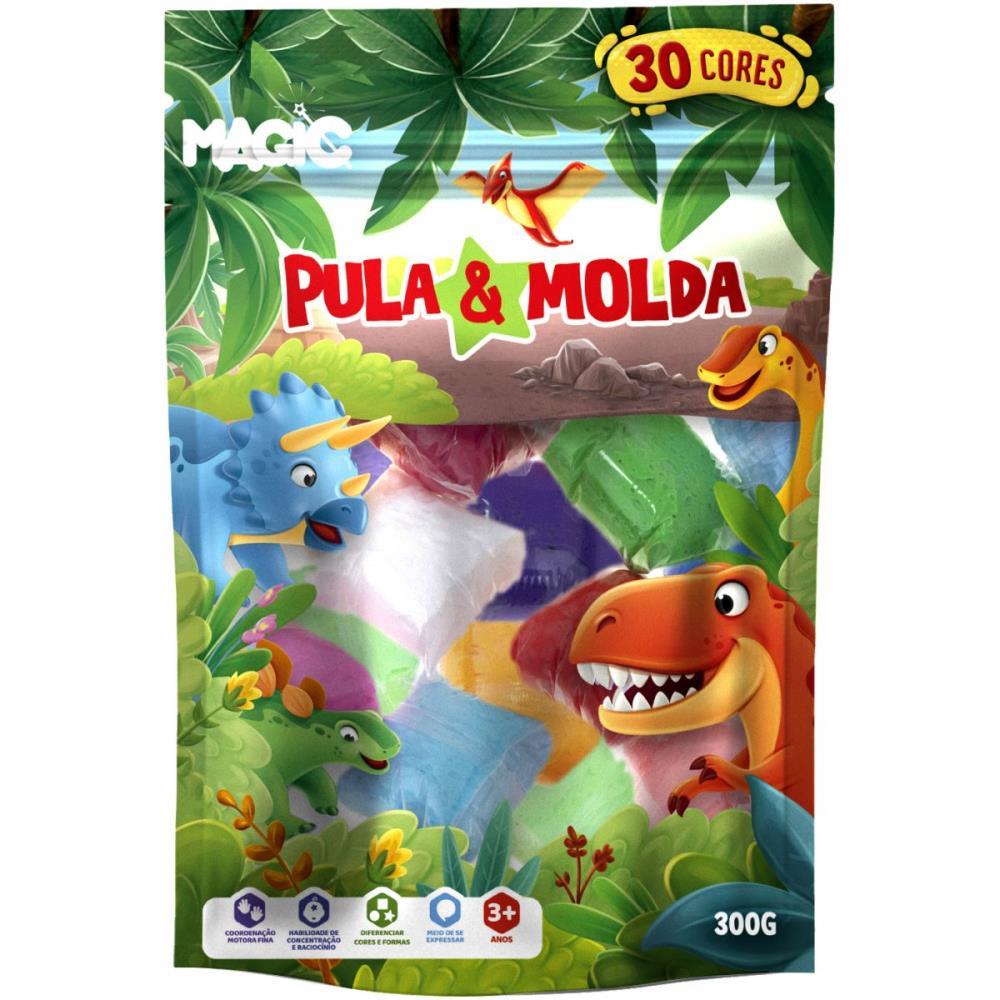 MASSA PARA MODELAR CRIATIVA DINO 300G COM 30 CORES MAGIC KIDS UNIDADE