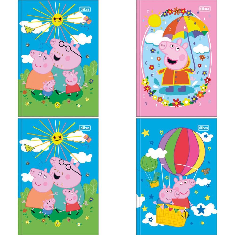 CADERNO BROCHURA 1/4 CAPA DURA PEPPA PIG 80FLS TILIBRA PCT.C/05