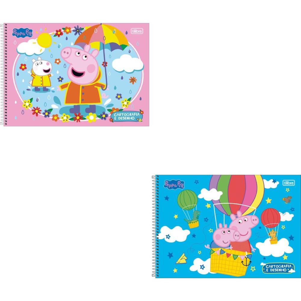 CADERNO DESENHO UNIV CAPA DURA PEPPA PIG 80FLS TILIBRA PCT.C/04