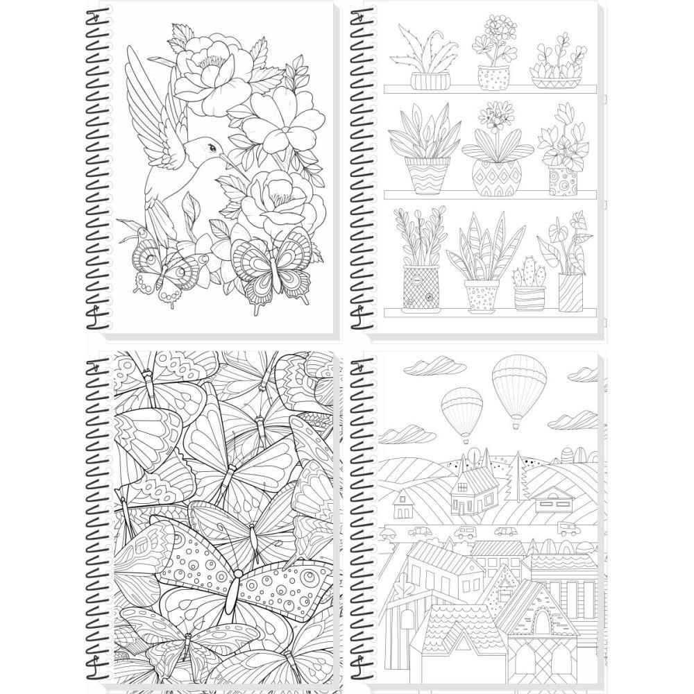 CADERNO 10X1 CAPA DURA SUA ARTE P/COLORIR 160F TAMOIO PCT.C/04