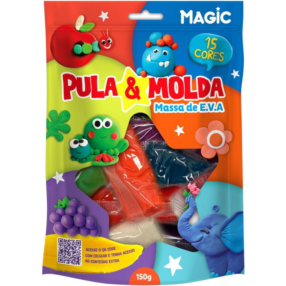 MASSA PARA MODELAR CRIATIVA PULA E MOLDA 150G MAGIC 15CORE MAGIC KIDS UNIDADE