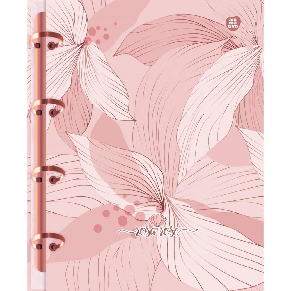 CADERNO ARGOLADO ROSA ROSE 160F SD/ANIMATIVA UNIDADE