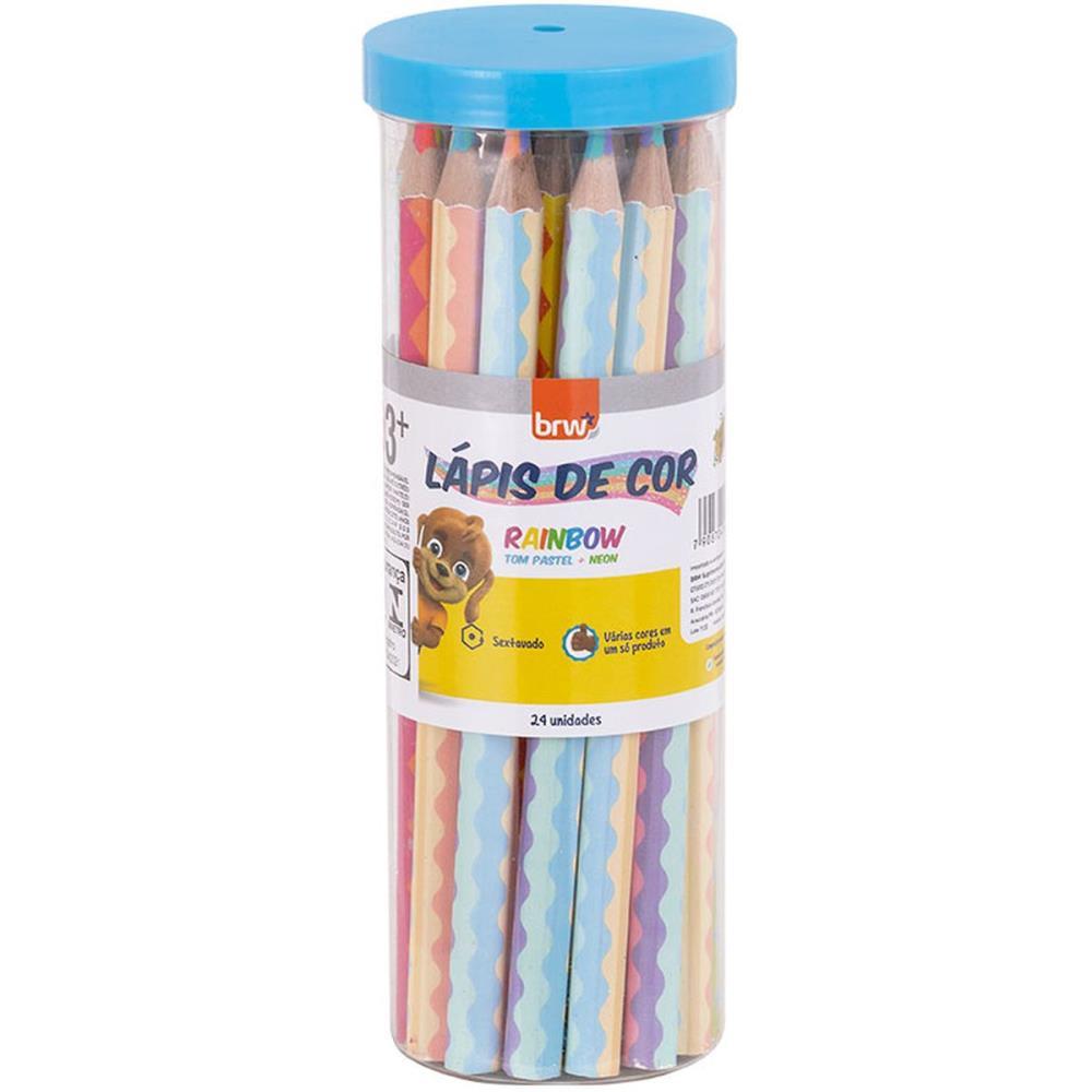 LAPIS DE COR SEXTAVADO RAINBOW BIG PASTEL E NEON BRW POTE-24