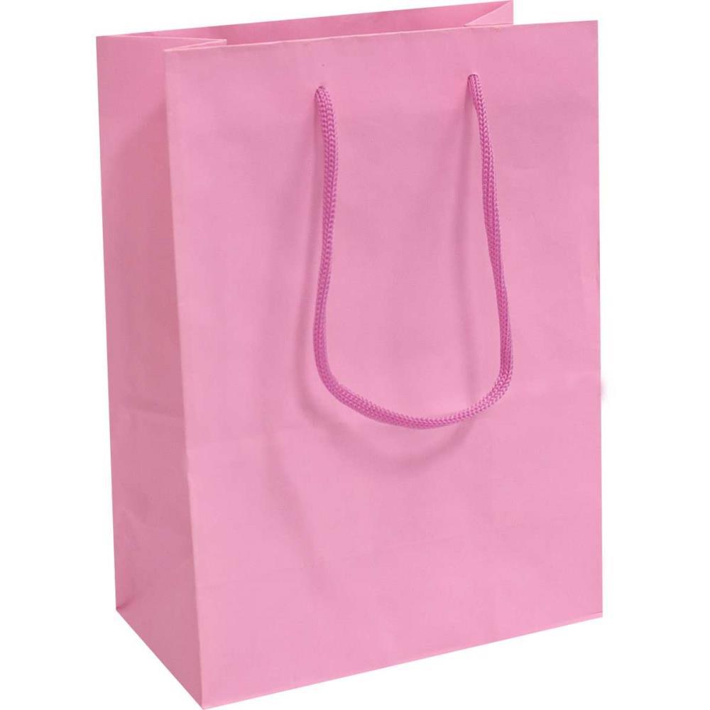 SACOLA PARA PRESENTE LISA ROSA P 21X15X8CM INTERFITAS PCT.C/10