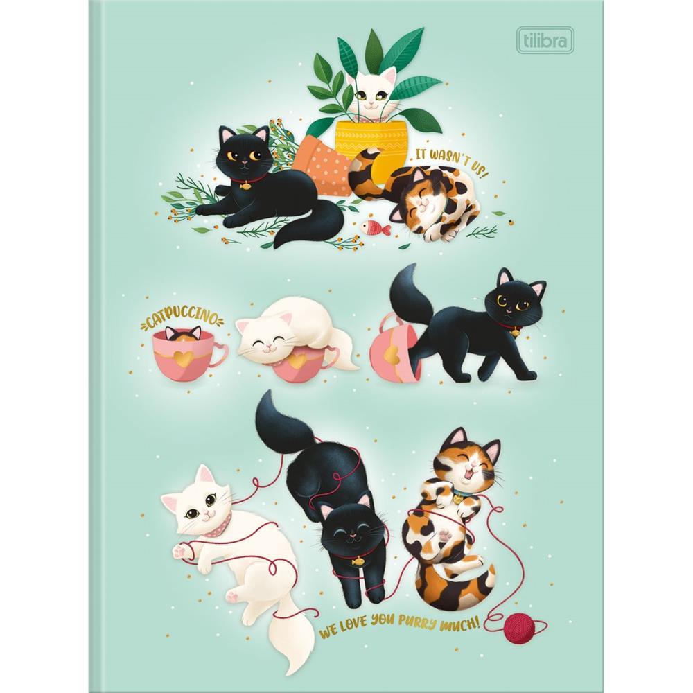 CADERNO BROCHURAO CAPA DURA PURRFECT CATS 80FLS. TILIBRA UNIDADE