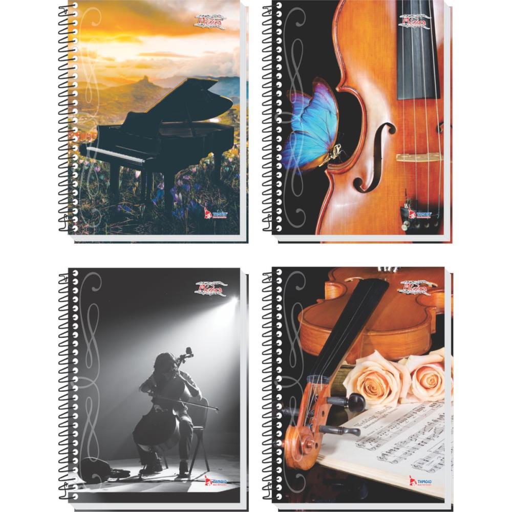 CADERNO MUSICA 8 CAPAS 1/4 64 FOLHAS 63G. TAMOIO UNIDADE