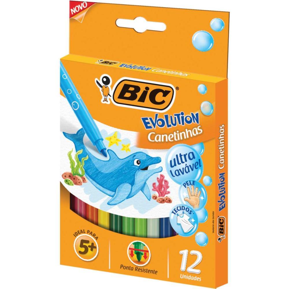 CANETA HIDROGRAFICA EVOLUTION ULTRA 12 CORES BIC UNIDADE