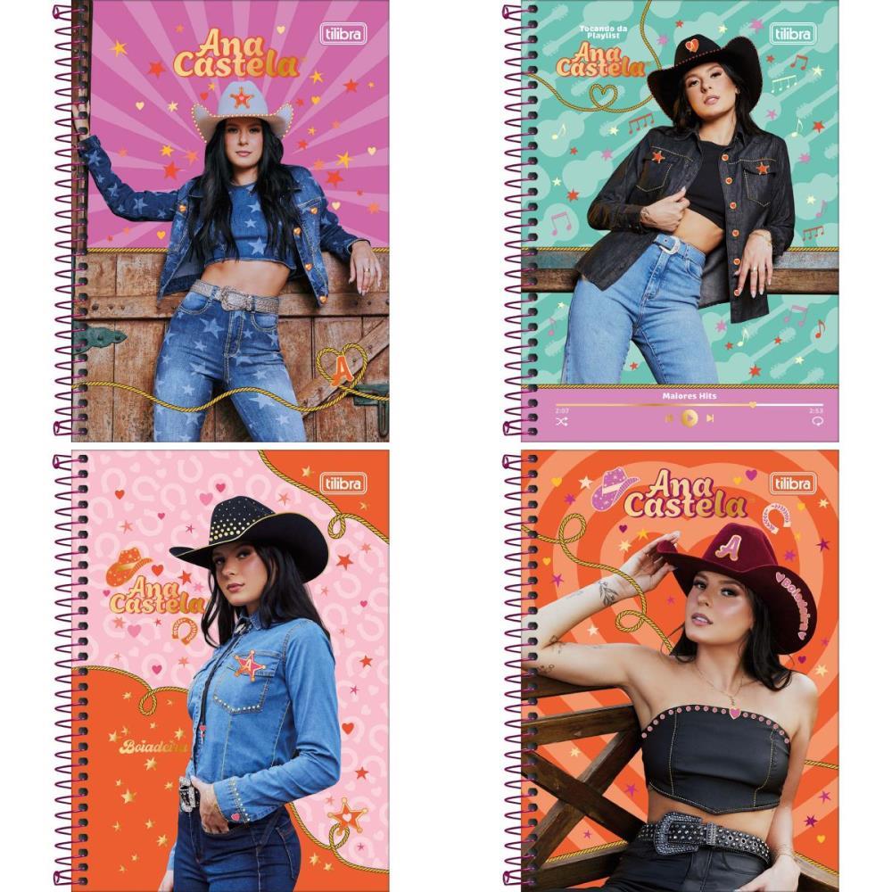CADERNO ESPIRAL 1/4 CAPA DURA ANA CASTELA 80FLS TILIBRA UNIDADE