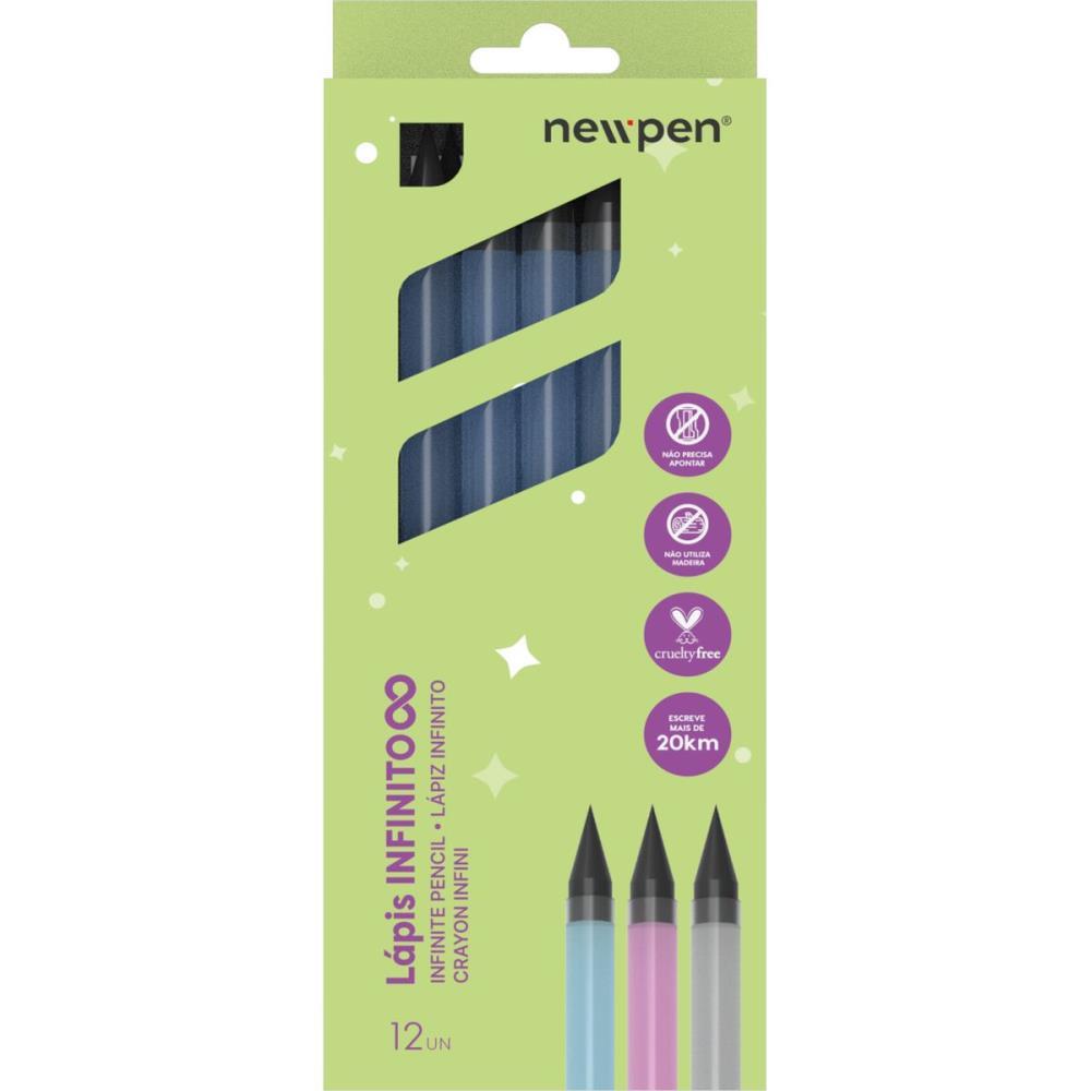 LAPIS PRETO REDONDO INFINITO HB AZUL TRANSLUCIDO NEWPEN UNIDADE