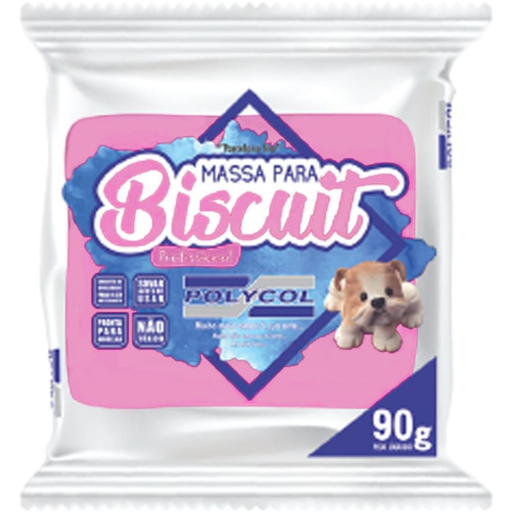 MASSA DE PORCELANA FRIA BISCUIT 90G ROSA POLYCOL UNIDADE