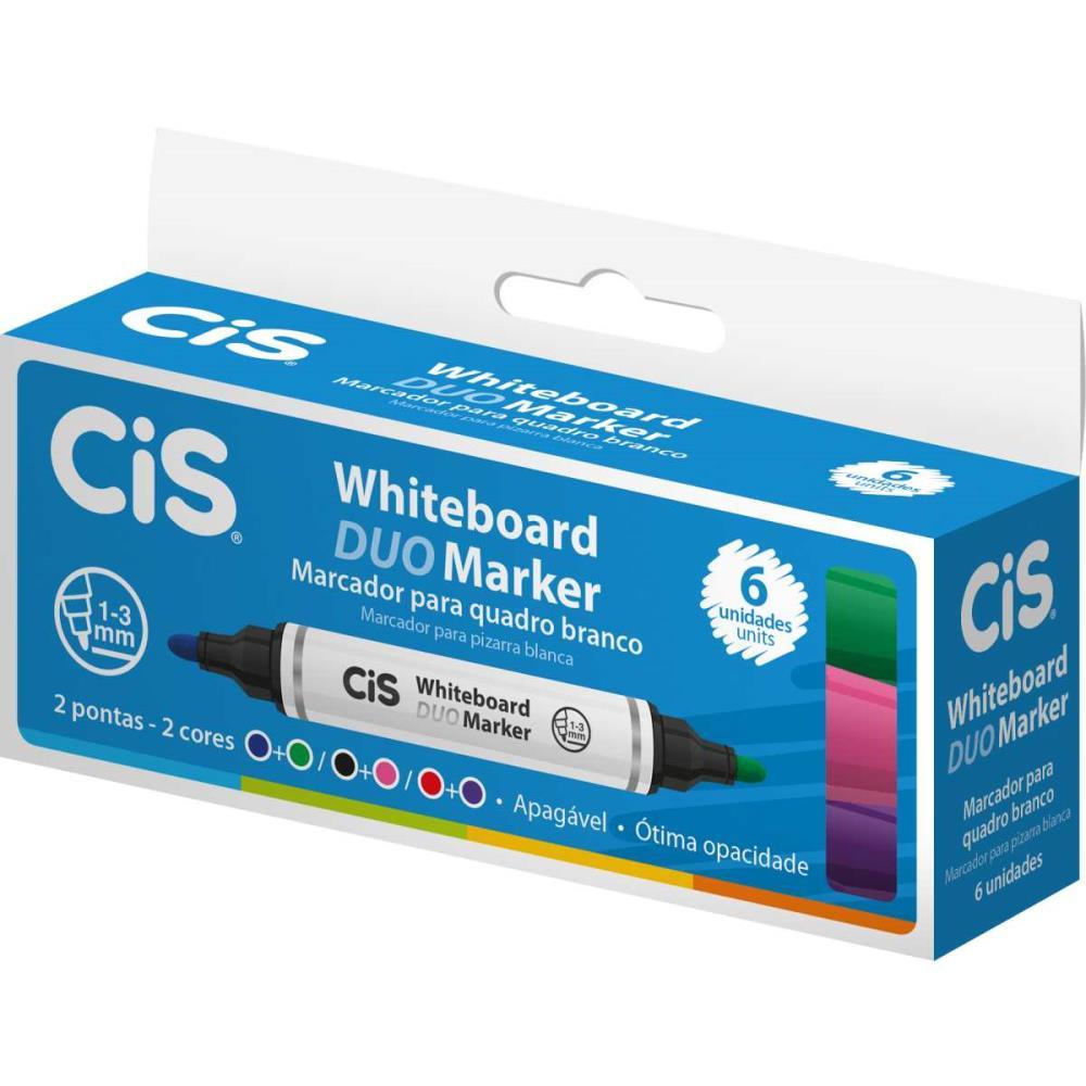 PINCEL QUADRO BRANCO CIS DUO MARKER 2PONTAS/2CORES SERTIC UNIDADE