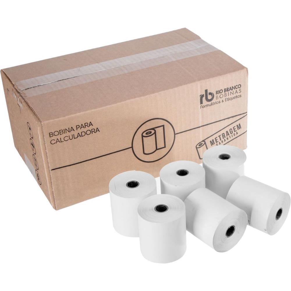 BOBINA CALCULADORA 57MMX30M 56G 1 VIA BRANCA RIO BRANCO BOBINAS UNIDADE