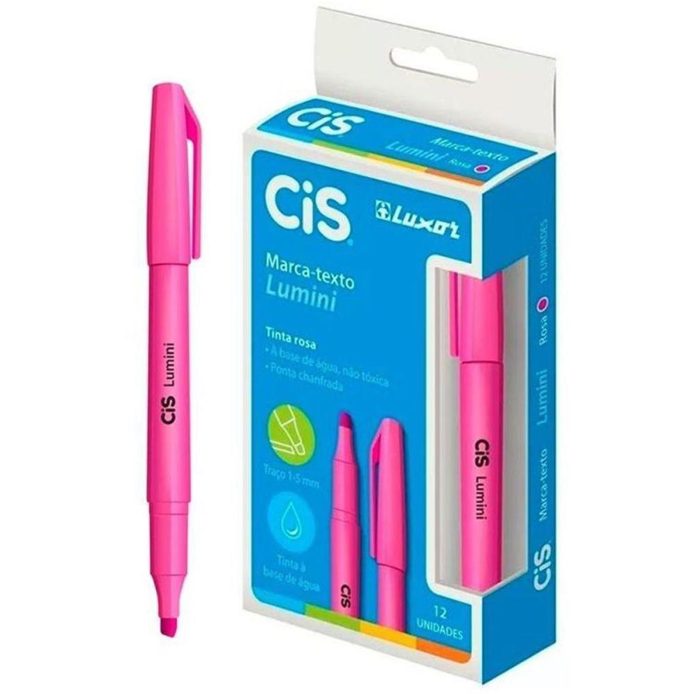 CANETA MARCA TEXTO CIS LUMINI ROSA SERTIC UNIDADE