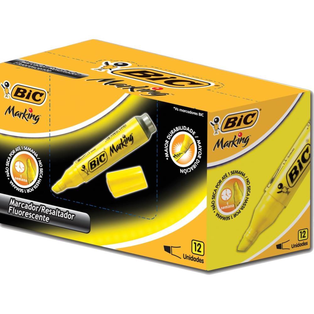 CANETA MARCA TEXTO MARKING FLUORESCENTE AMARELA BIC UNIDADE