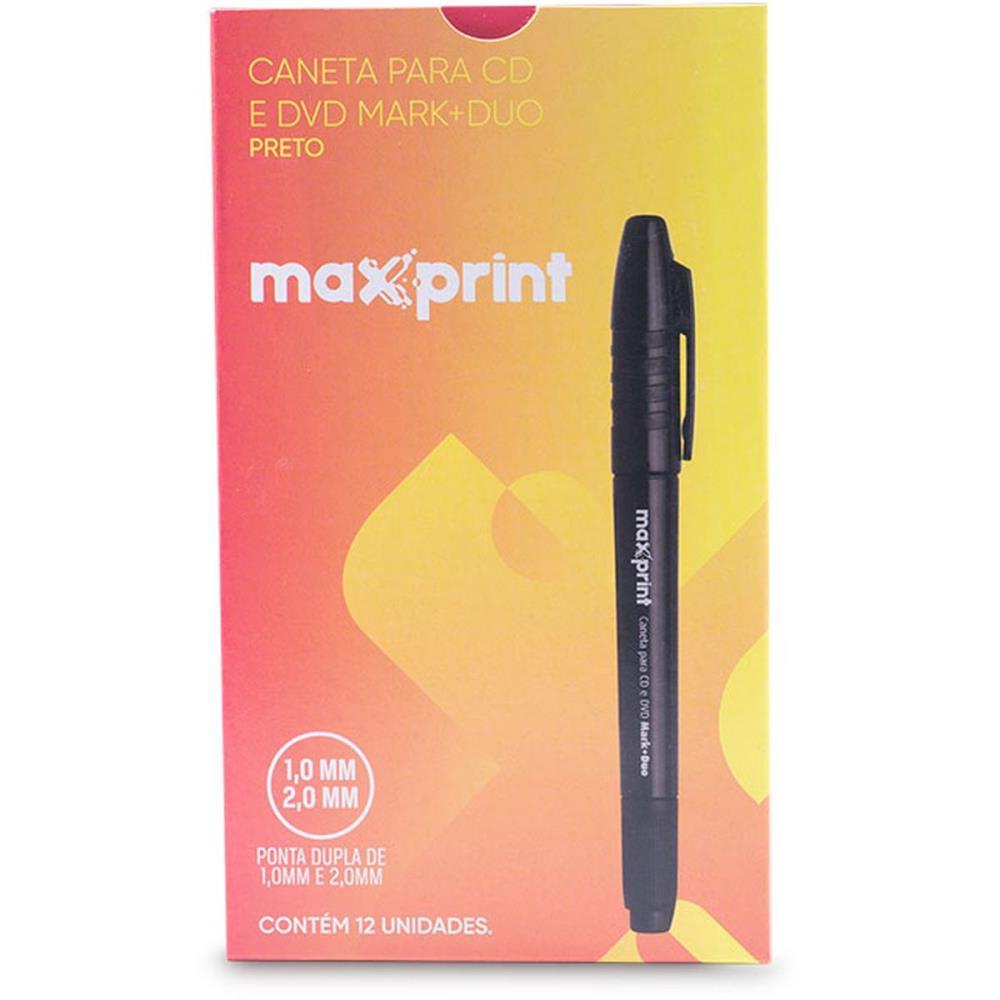 CANETA PARA CD 2.0MM PRETO DUO 2.0 E 1.0 MAXPRINT UNIDADE