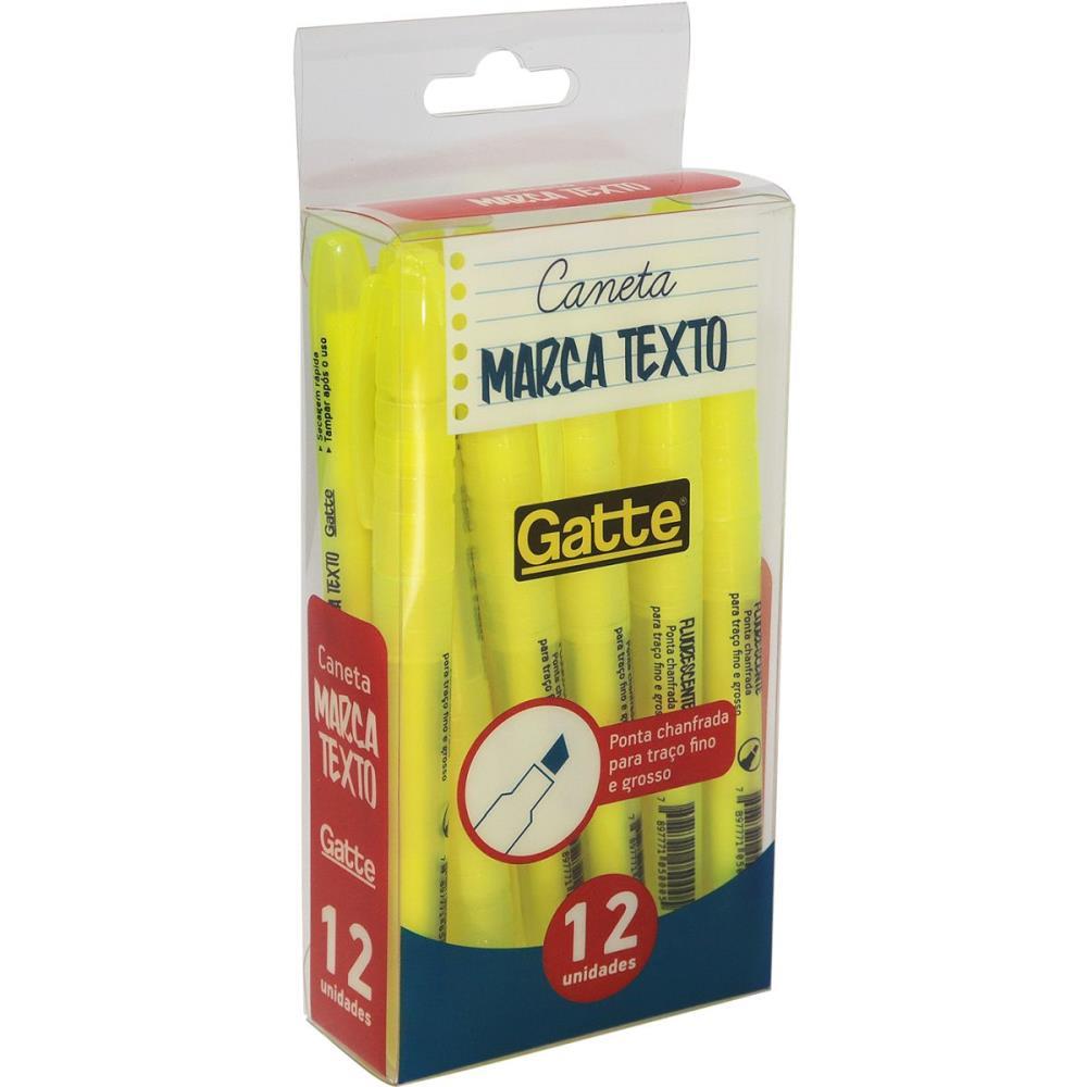 CANETA MARCA TEXTO GATTE AMARELA 4MM MAKE+ UNIDADE