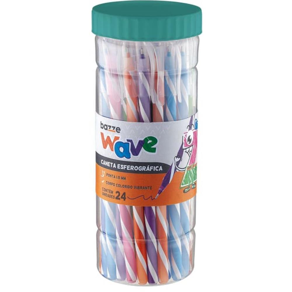 CANETA ESFEROGRAFICA BAZZE WAVE 1.0MM 6CORES SUMMIT UNIDADE