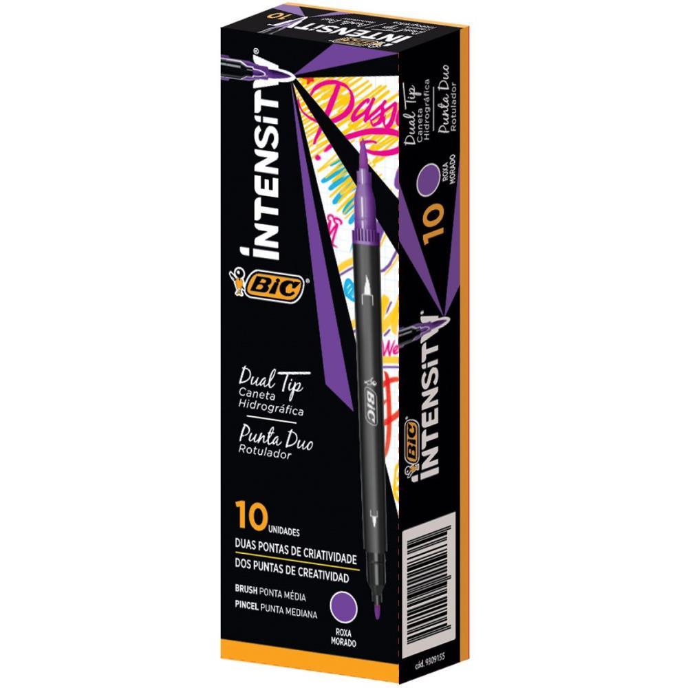 CANETA COM PONTA POROSA INTENSITY 2 PONTAS ROXA BIC UNIDADE
