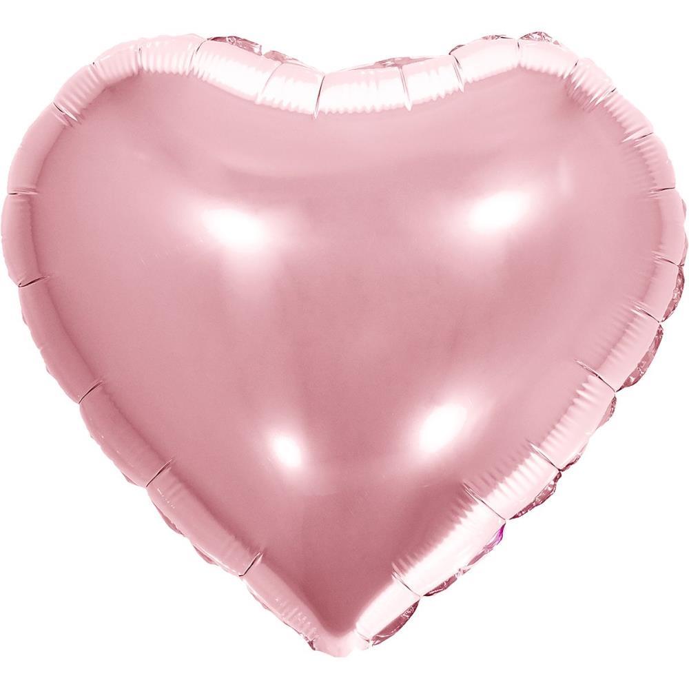 BALAO METALIZADO DECORADO CORACAO ROSE 45CM MAKE+ UNIDADE