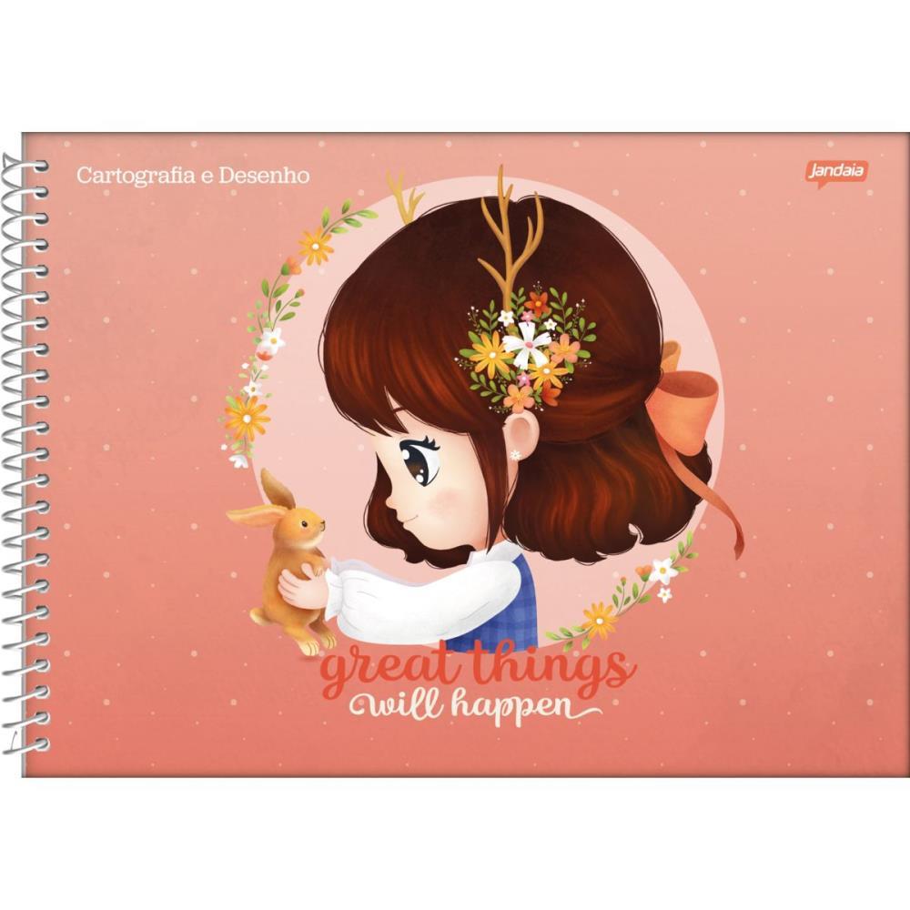 CADERNO DESENHO UNIV CAPA DURA NINA 80FLS JANDAIA UNIDADE