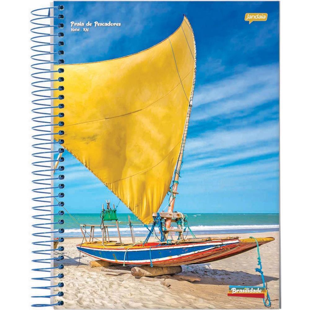 CADERNO ESPIRAL 1/4 FLEXIVEL BRASILIDADE 96FLS. JANDAIA UNIDADE