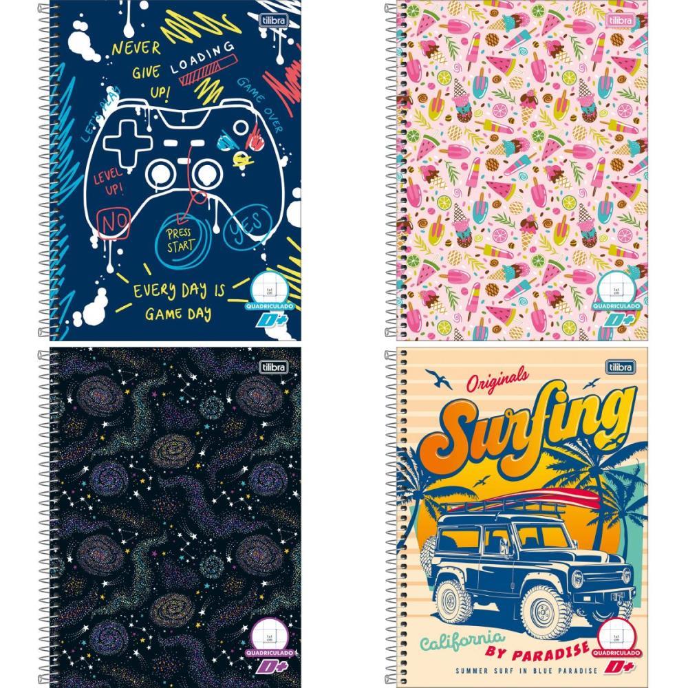 CADERNO QUADRICULADO UNIVERS. D+ 96FLS 1X1CM MASC/FEM. CD TILIBRA UNIDADE