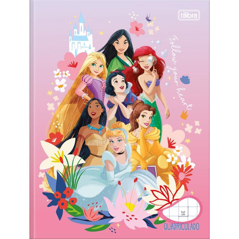 CADERNO QUADRICULADO UNIVERS. PRINCESAS 40FLS BROCHURA 1X1CM TILIBRA UNIDADE