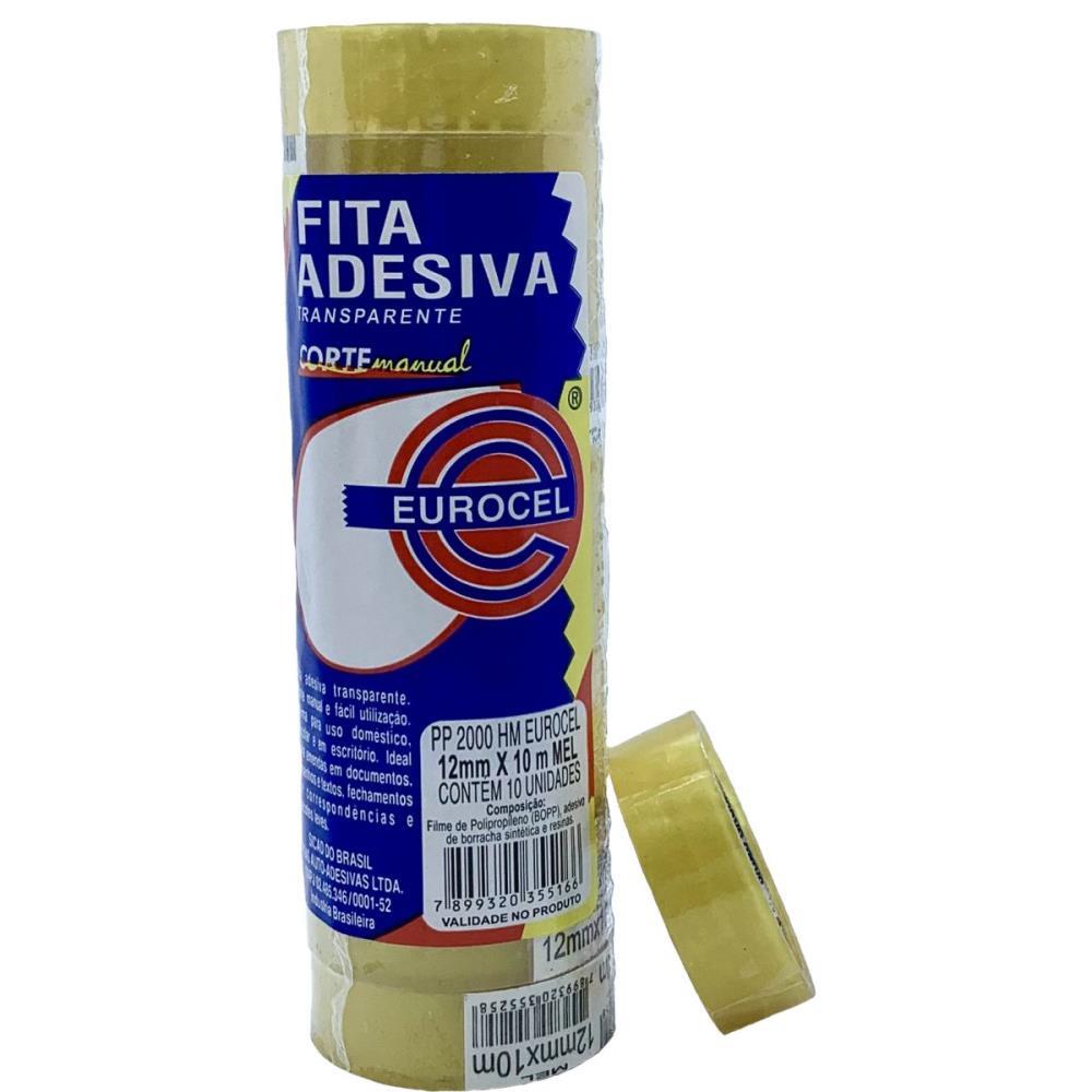 FITA ADESIVA PP 2000 12MMX10M TRANSPARENTE EUROCEL UNIDADE