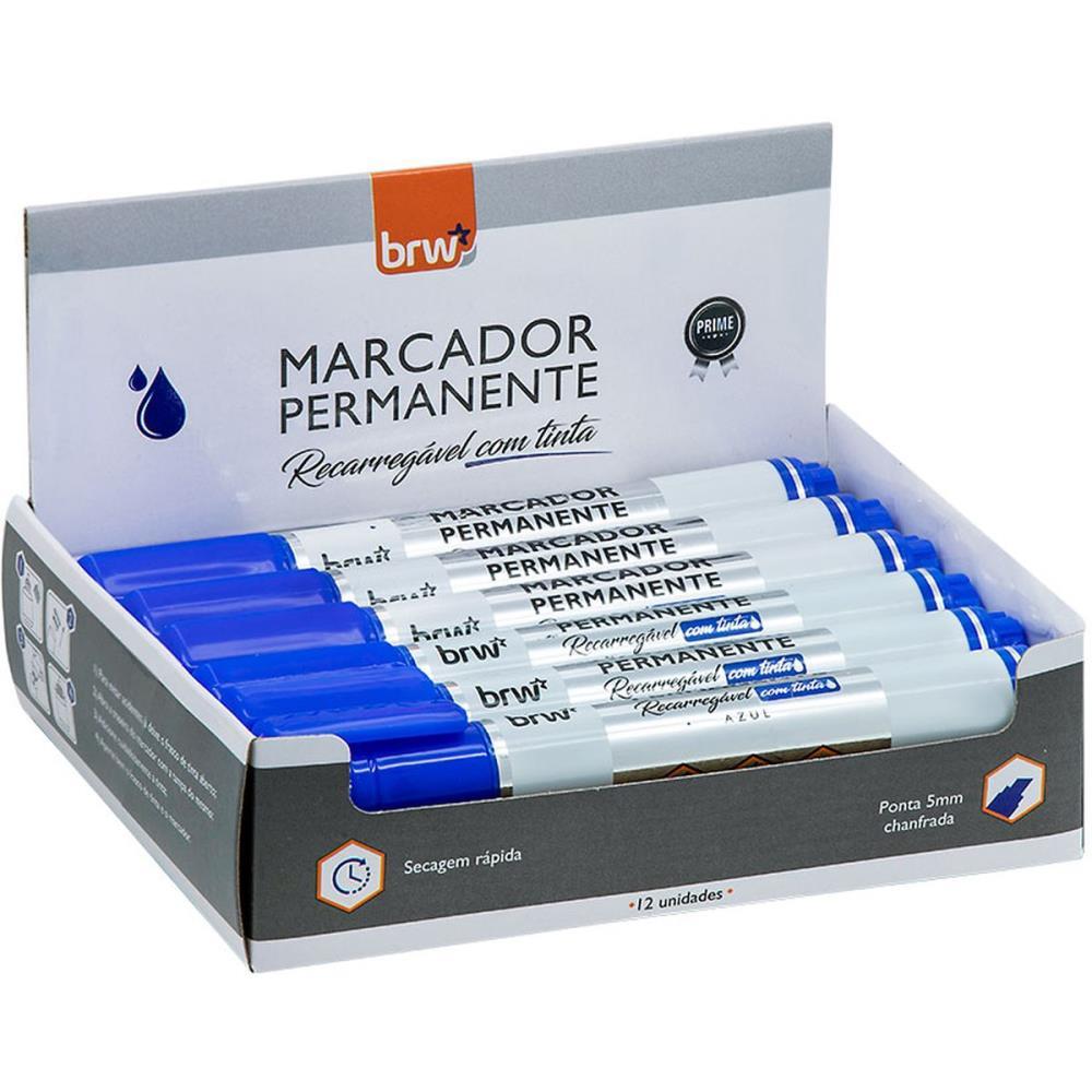 PINCEL MARCADOR PERMANENTE LINHA PRIME RECARREGAVEL AZUL BRW UNIDADE