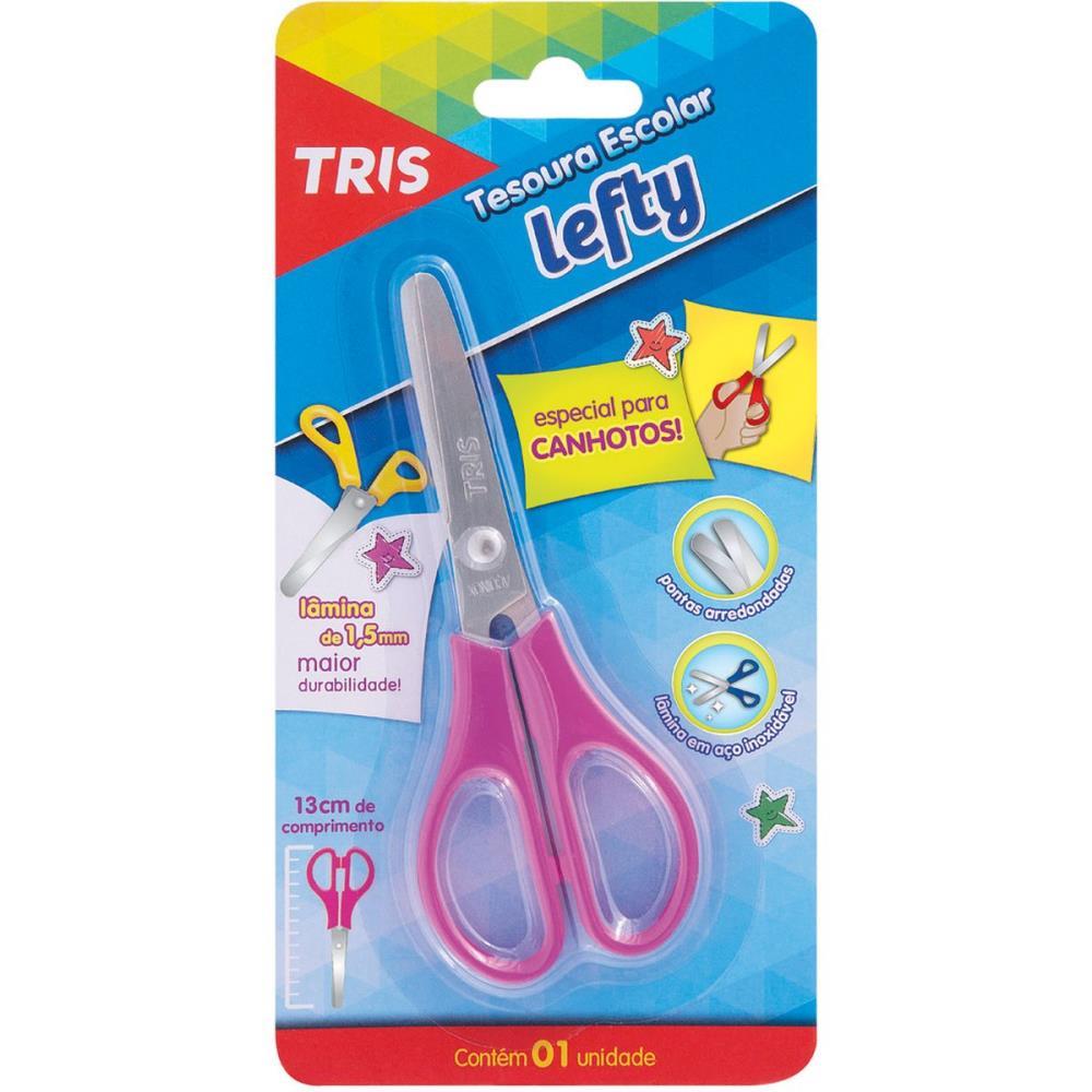 TESOURA ESCOLAR TRIS LEFTY P/CANHOTO 13CM. SUMMIT UNIDADE