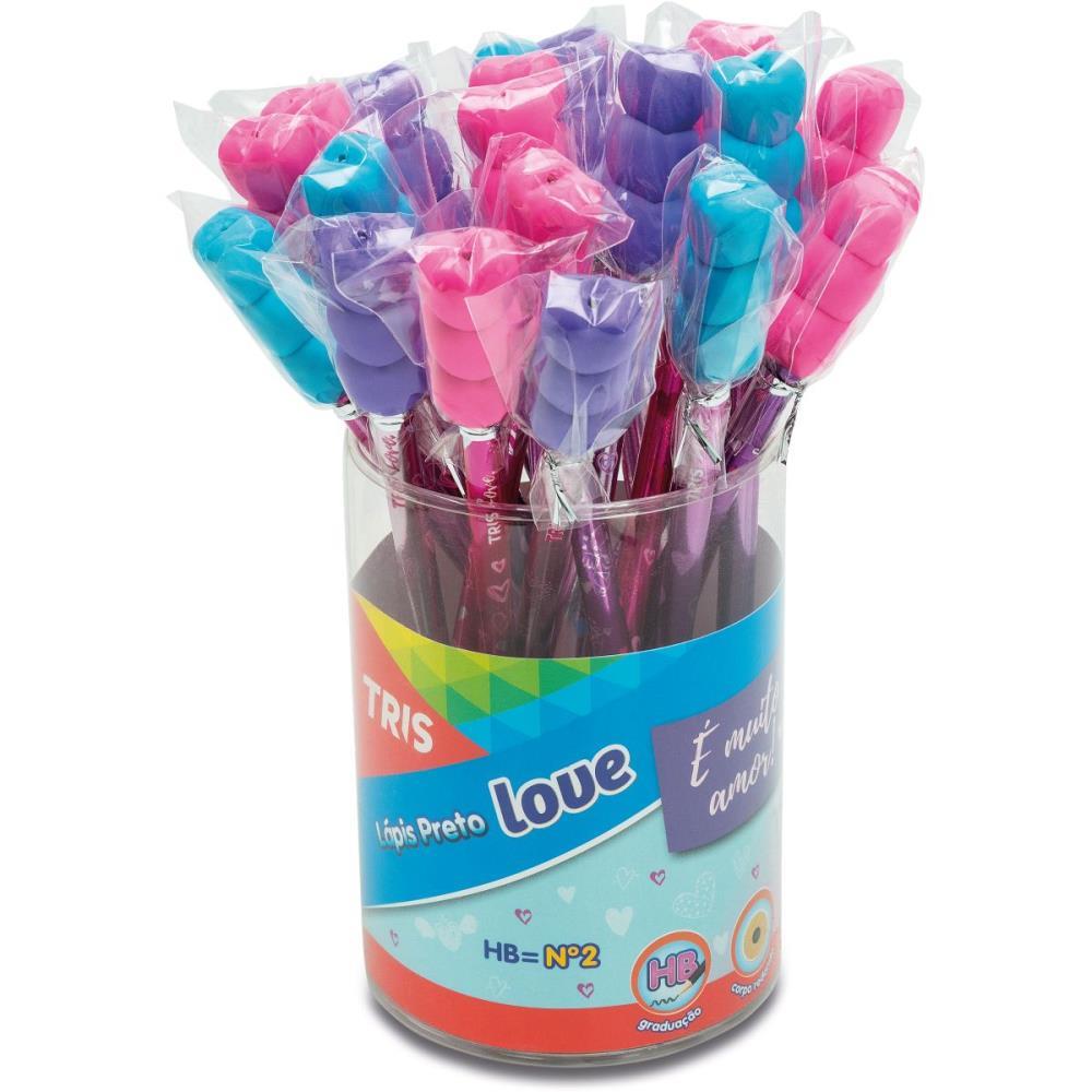LAPIS PRETO REDONDO DECORADO TRIS LOVE C/BORRACHA CORACAO SUMMIT UNIDADE