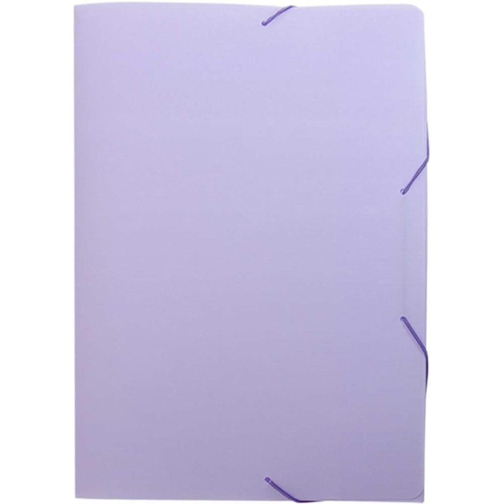 PASTA ABA ELASTICA PLASTICA OFICIO SERENA LILAS PASTEL DELLO UNIDADE