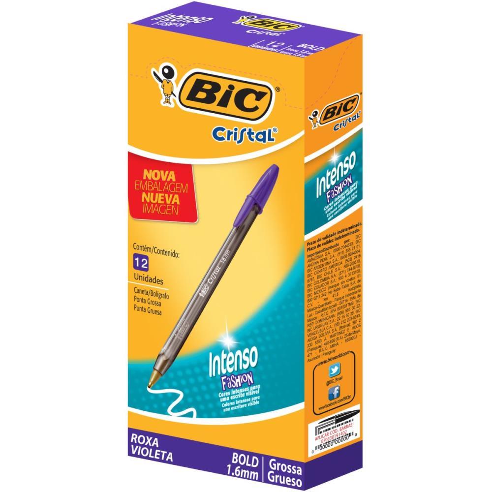 CANETA ESFEROGRAFICA CRISTAL BOLD FASHION ROXA BIC UNIDADE