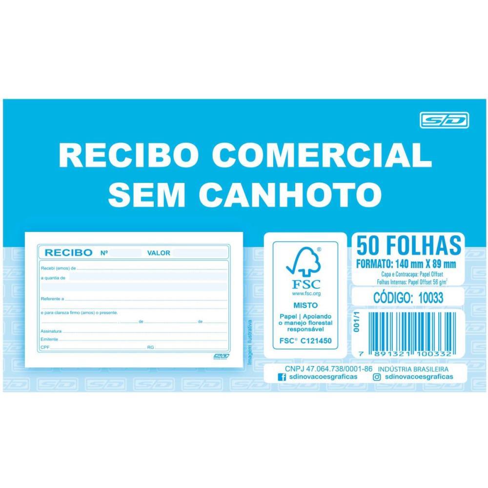 IMPRESSO RECIBO COMERCIAL SEM CANHOTO 50F SD/ANIMATIVA UNIDADE