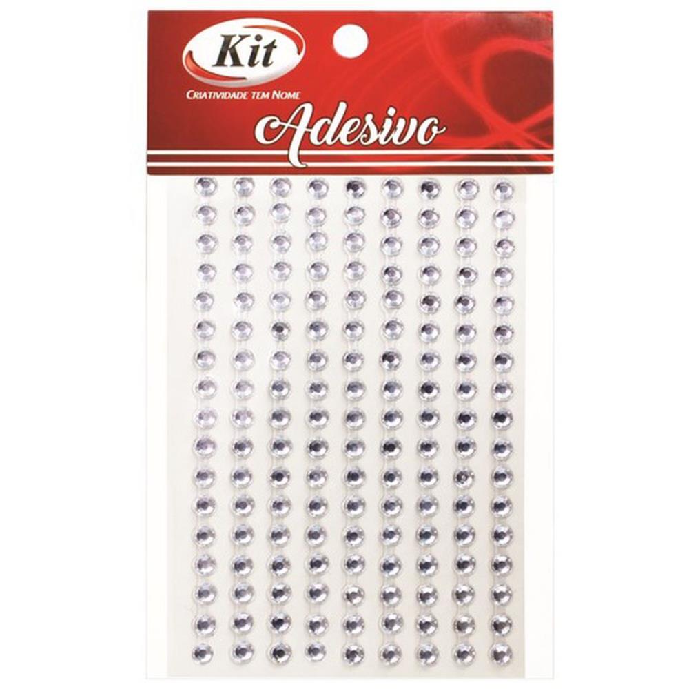 PEDRARIA ADESIVO STRASS 4MM CRISTAL KIT UNIDADE
