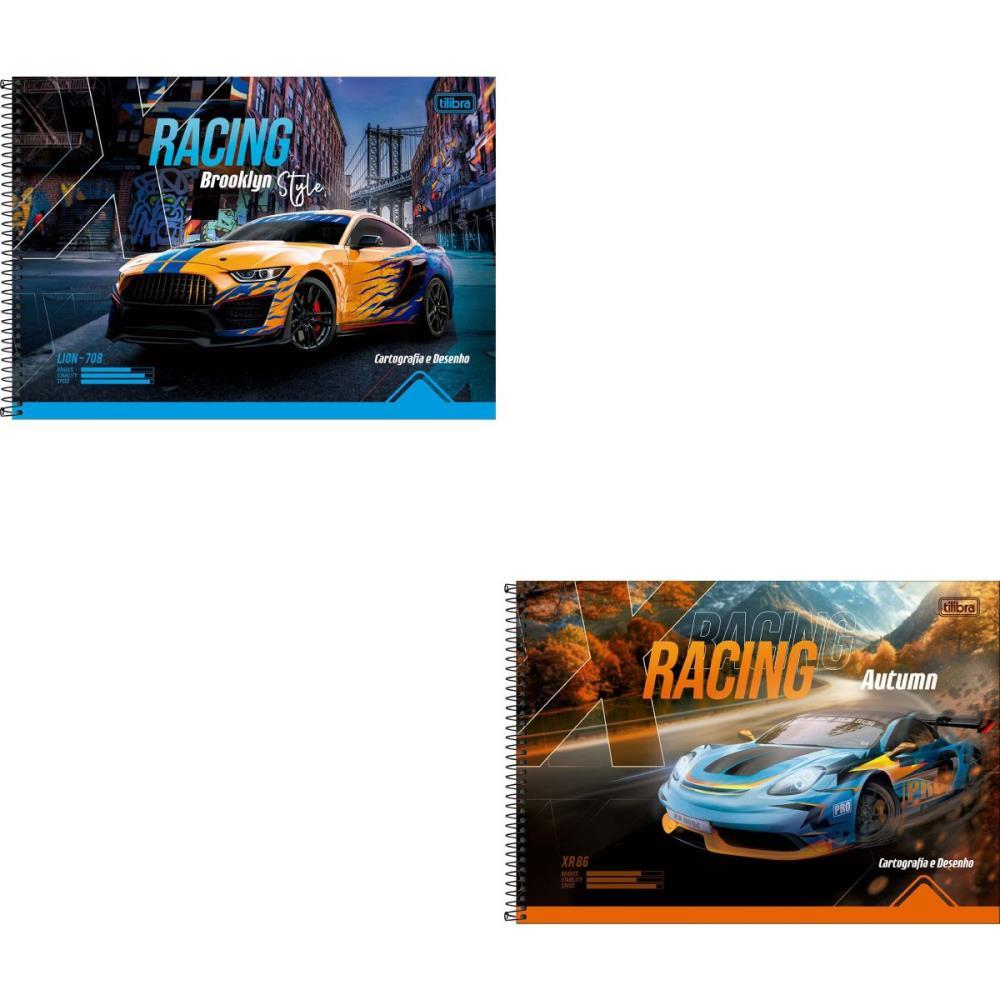 CADERNO DESENHO UNIV CAPA DURA X-RACING 80FLS ESPIRAL TILIBRA UNIDADE