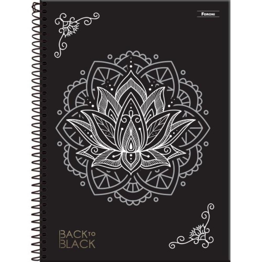 CADERNO 01X1 CAPA DURA BACK TO BLACK 80FLS. FORONI UNIDADE