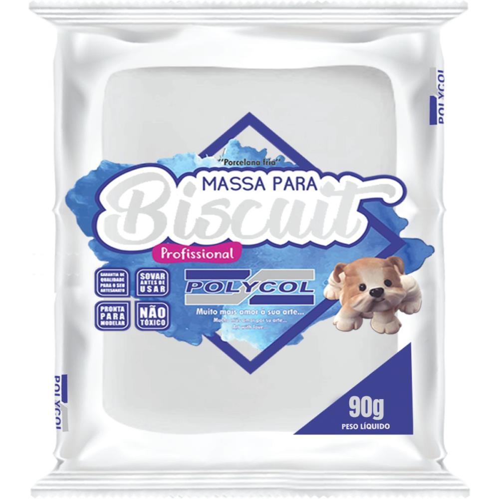 MASSA DE PORCELANA FRIA BISCUIT 90G NATURAL POLYCOL UNIDADE