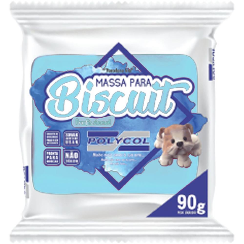 MASSA DE PORCELANA FRIA BISCUIT 90G AZUL CLARO POLYCOL UNIDADE